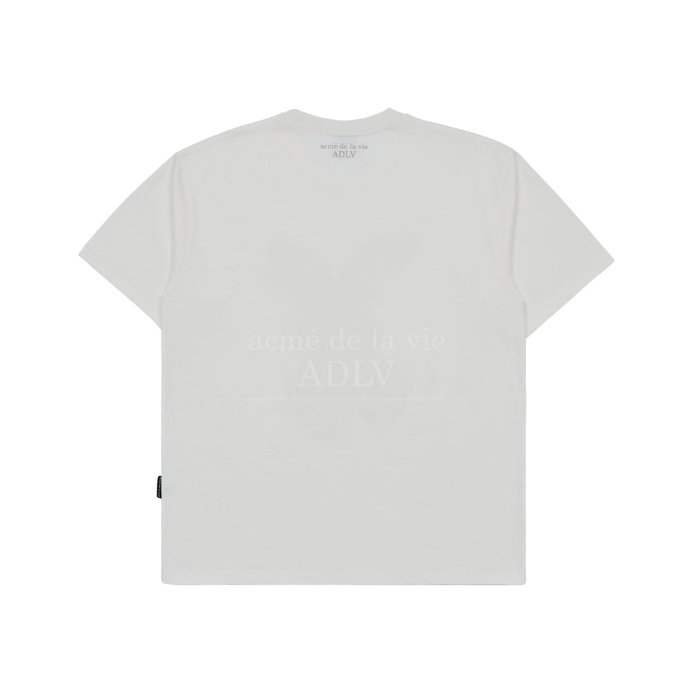 ADLV BLACK FUZZY RABBIT SHORT SLEEVE T-SHIRT CREAM