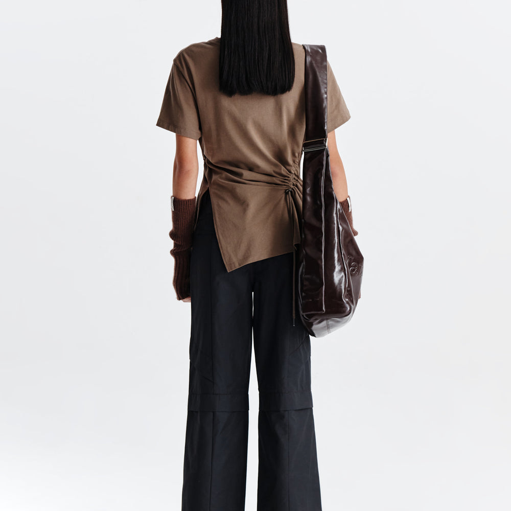 
                  
                    MATIN KIM STRING SLIT DETAIL TOP IN KHAKI BROWN
                  
                