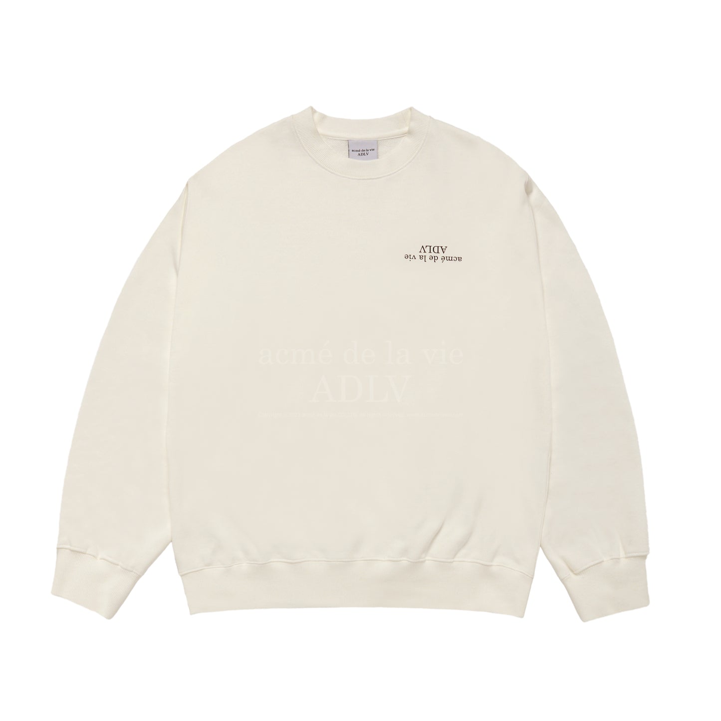 ADLV UPSIDE DOWN LOGO NAPPING ZURRY SWEATSHIRTS IVORY