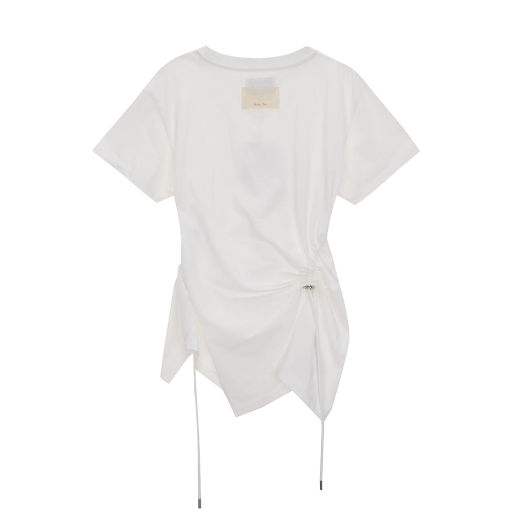 MATIN KIM STRING SLIT DETAIL TOP IN WHITE