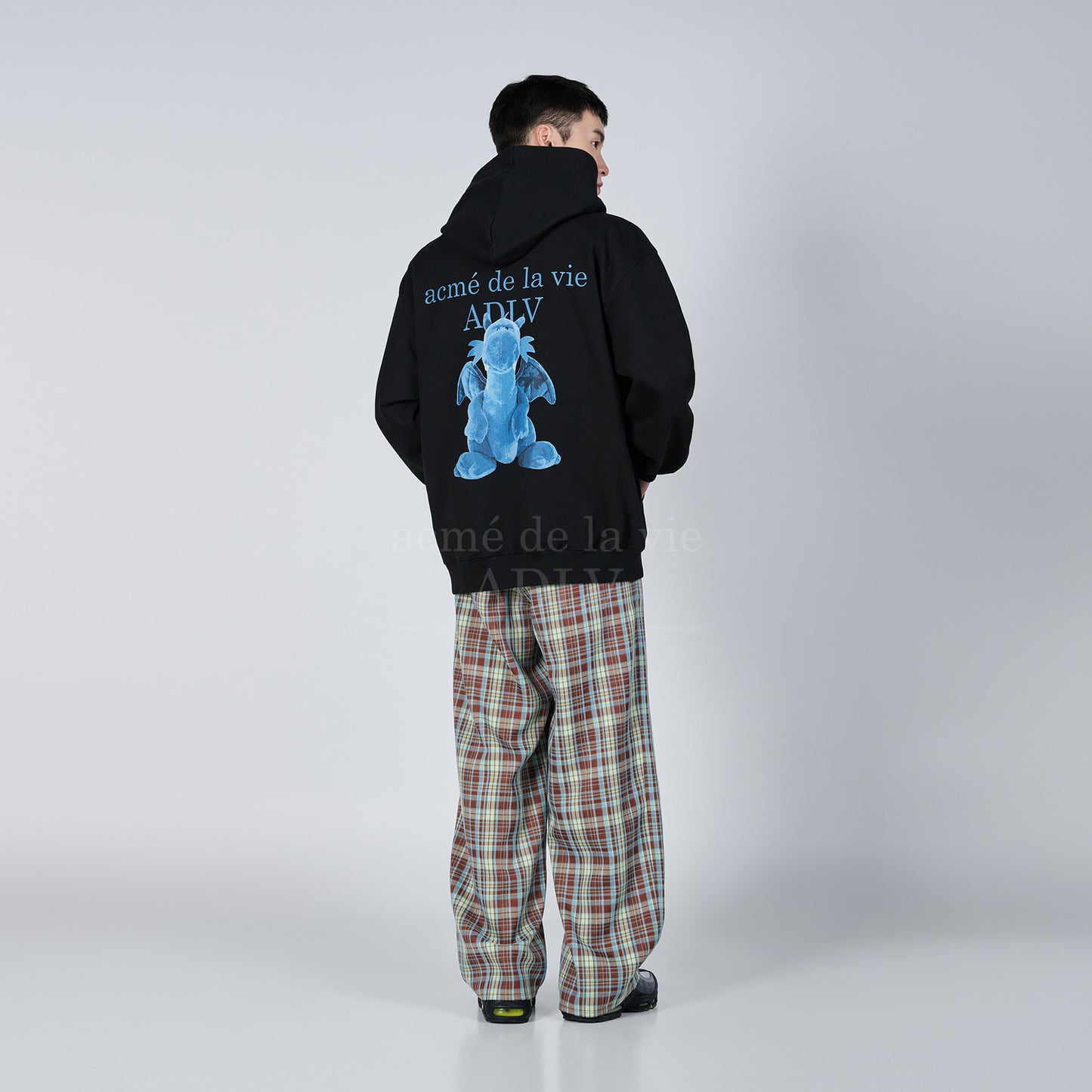 ADLV FUZZY DRAGON ARTWORK HOODIE BLACK