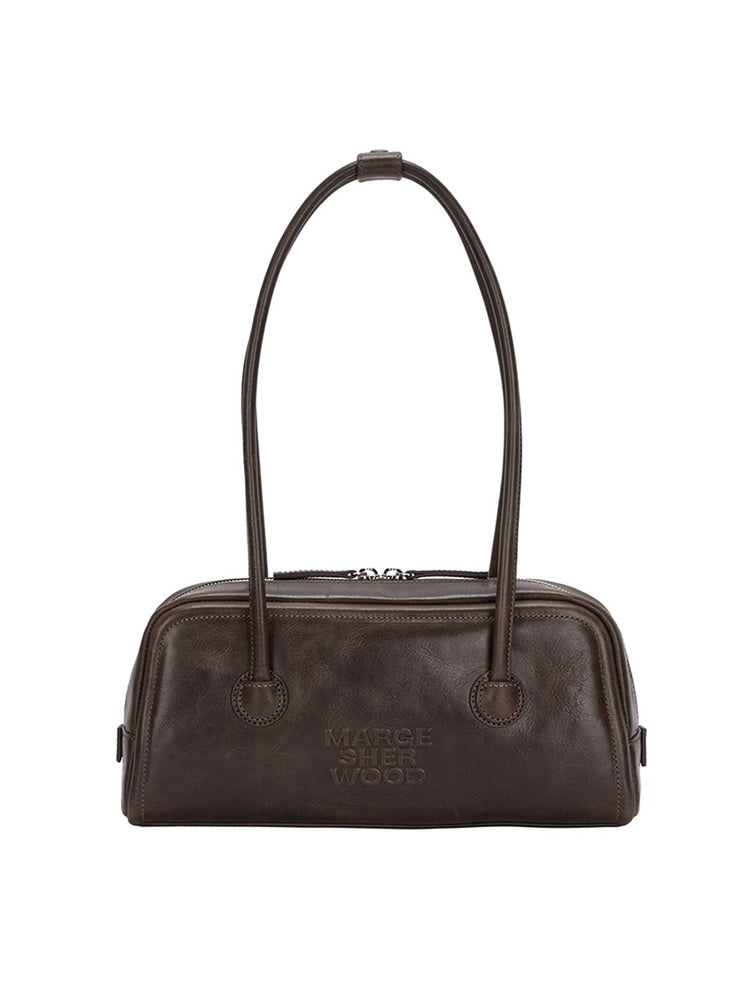 MARGESHERWOOD SOFT BAGUETTE BAG_washed brown pull-up