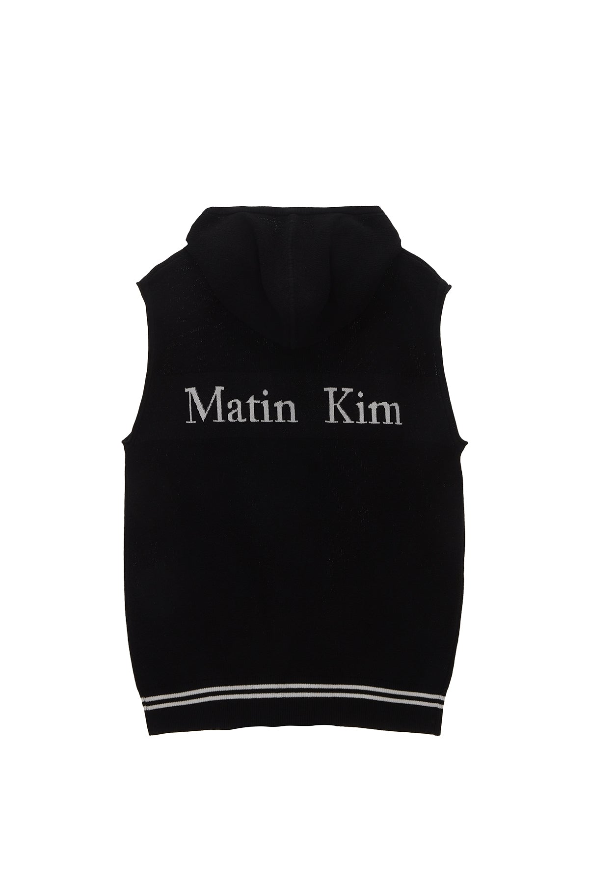 MATIN KIM HOODY LOGO KNIT VEST FOR MEN IN BLACK