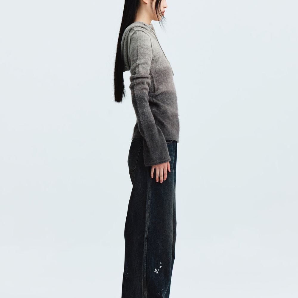 
                  
                    MATIN KIM STRING HOODY GRADATION KNIT TOP IN BROWN
                  
                