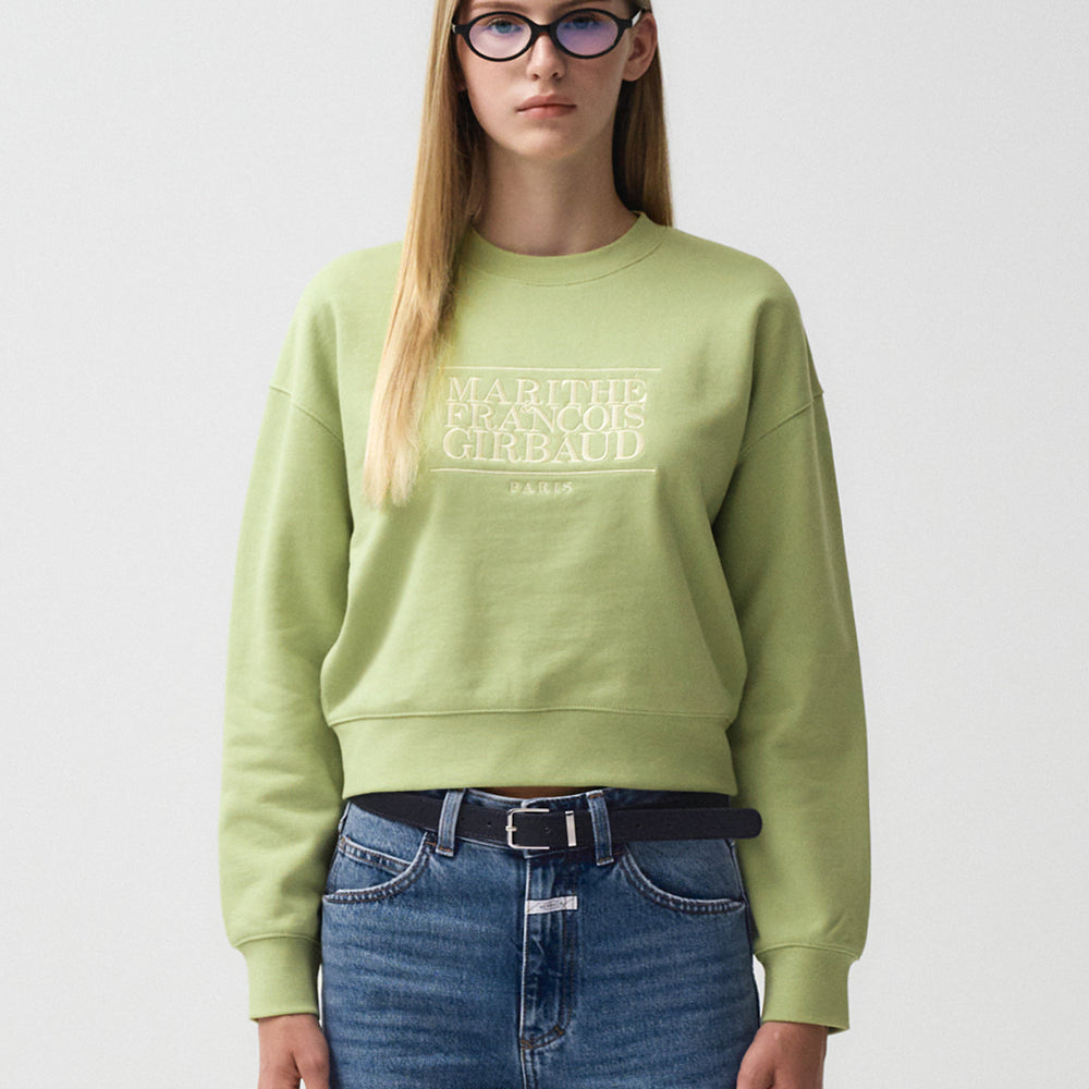 MARITHÉ W CLASSIC LOGO CROP SWEATSHIRT LIGHT GREEN