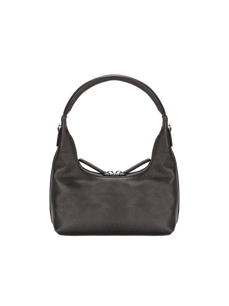 MARGESHERWOOD HOBO MINI+STRAP_washed black two-tone brushed