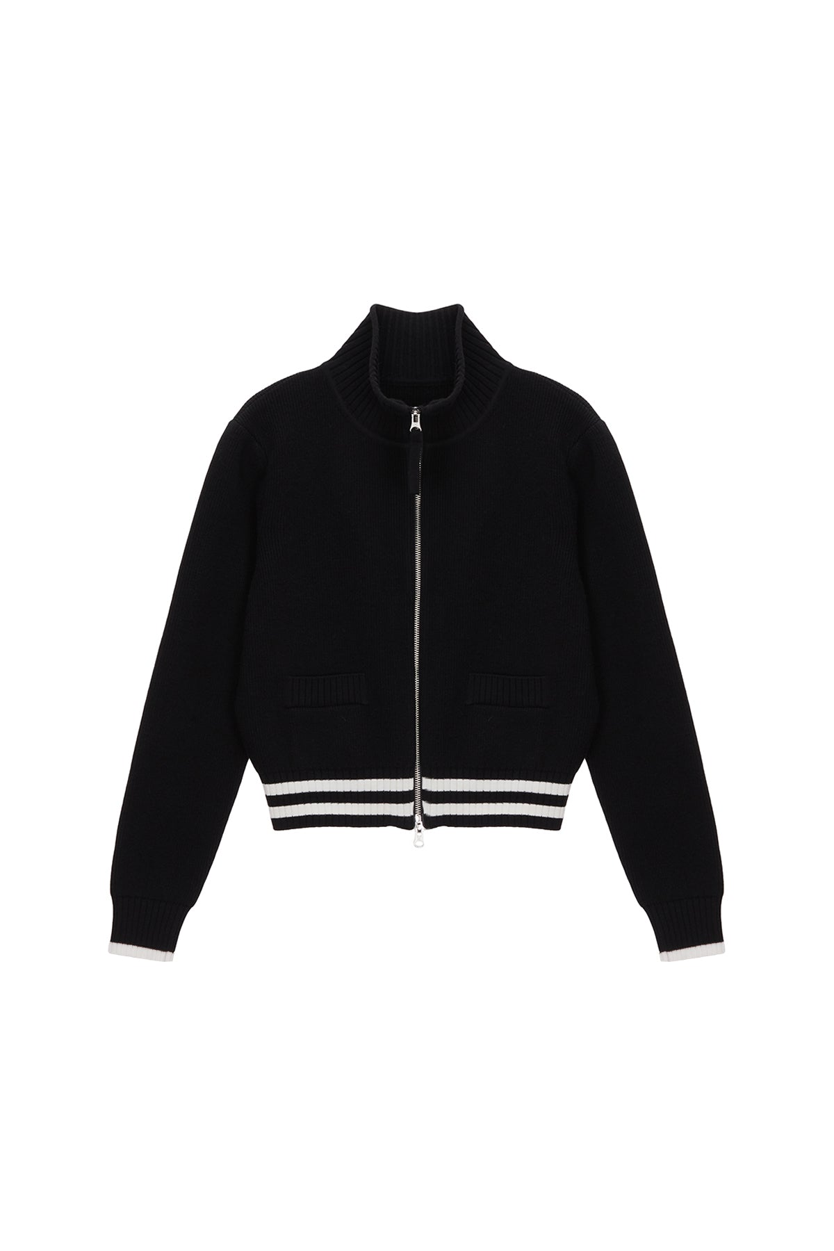 MATIN KIM SPELL POINT STRIPE KNIT CARDIGAN IN BLACK – SeoulSeoul