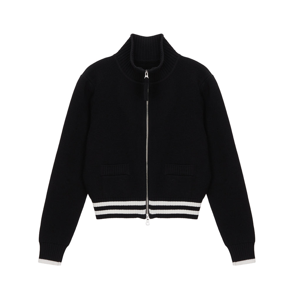 
                  
                    MATIN KIM SPELL POINT STRIPE KNIT CARDIGAN IN BLACK
                  
                