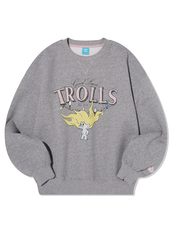 KIRSH TROLLS VINTAGE GRAPHIC NAPPING SWEATSHIRT MELANGE GRAY