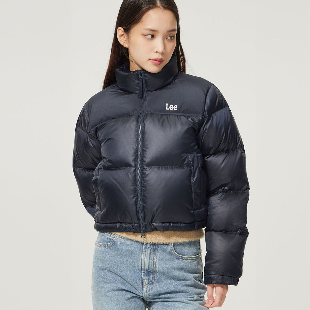 LEE Women Crop Short Down Jacket Navy