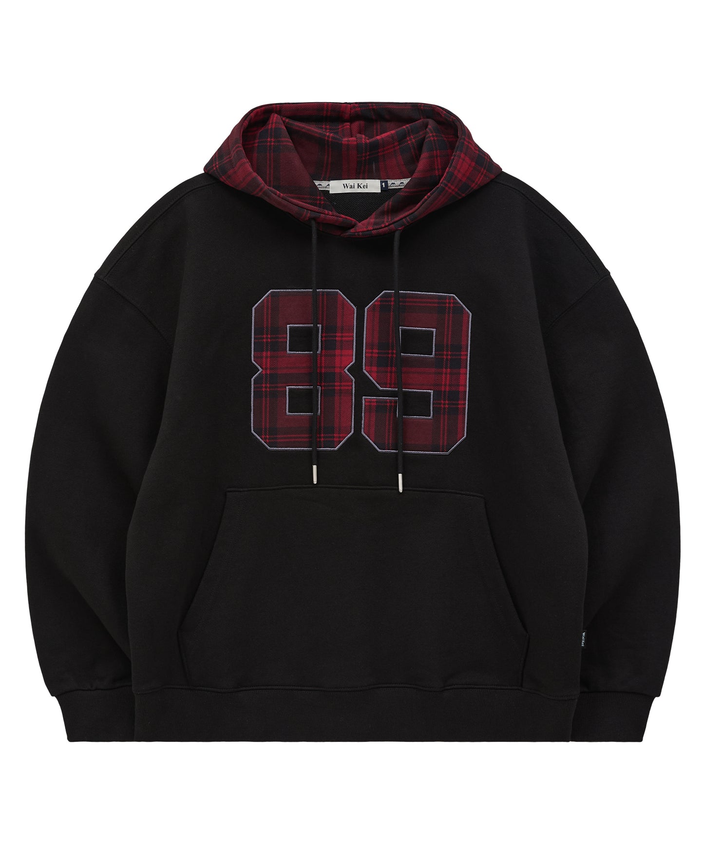 WAIKEI 89 Logo Check Hoodie Black