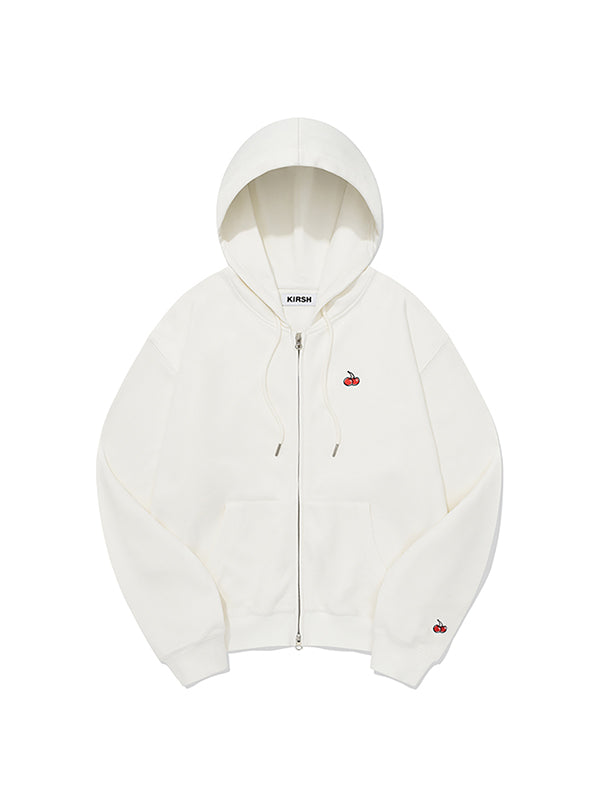 KIRSH  SMALL CHERRY REGULAR FIT HOODIE ZIP UP IVORY