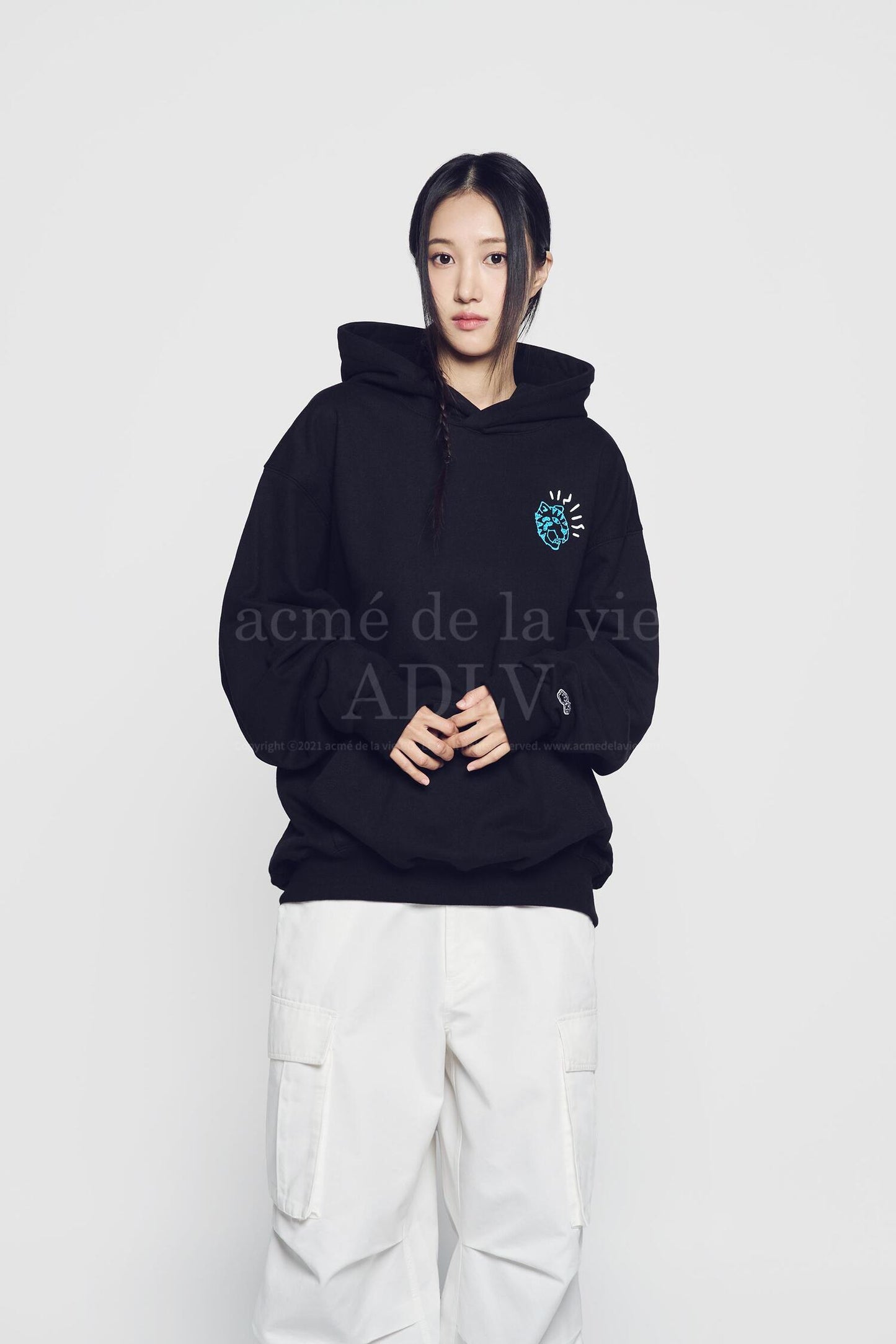 HOSHI X ADLV TIGER SKETCH HOODIE BLACK