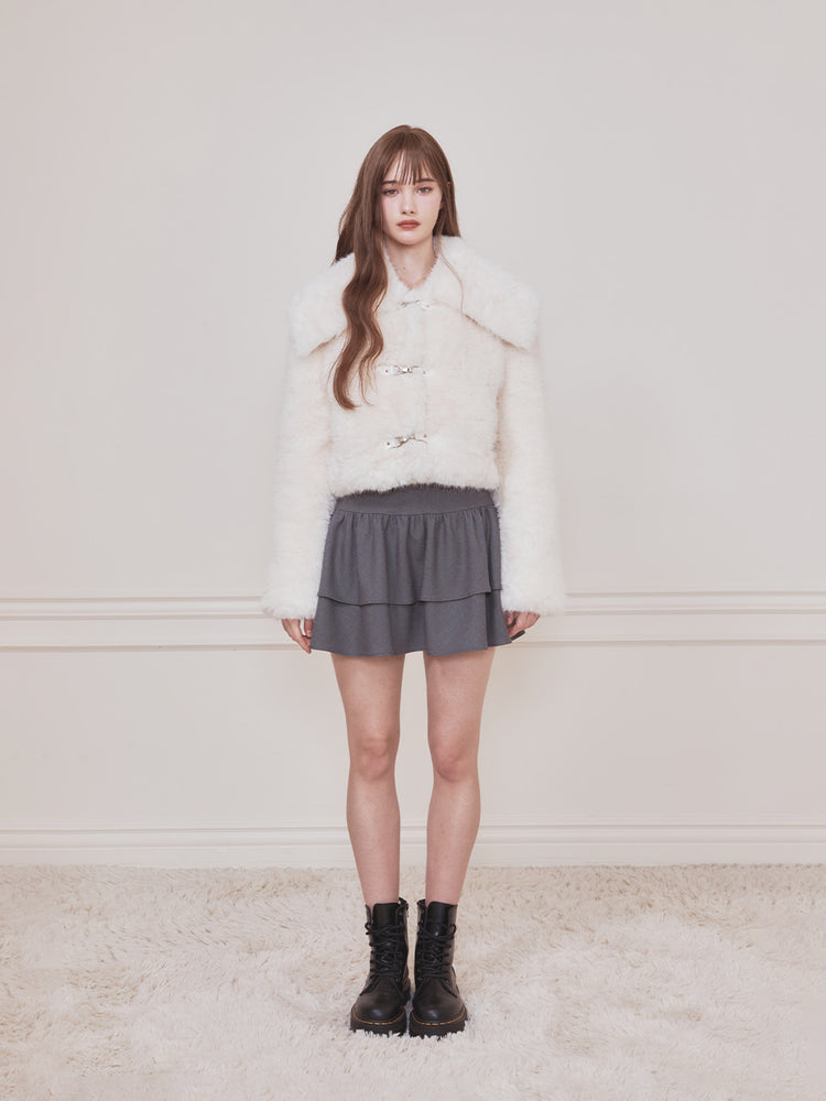 Bebe Sailor Fur Jacket IVORY