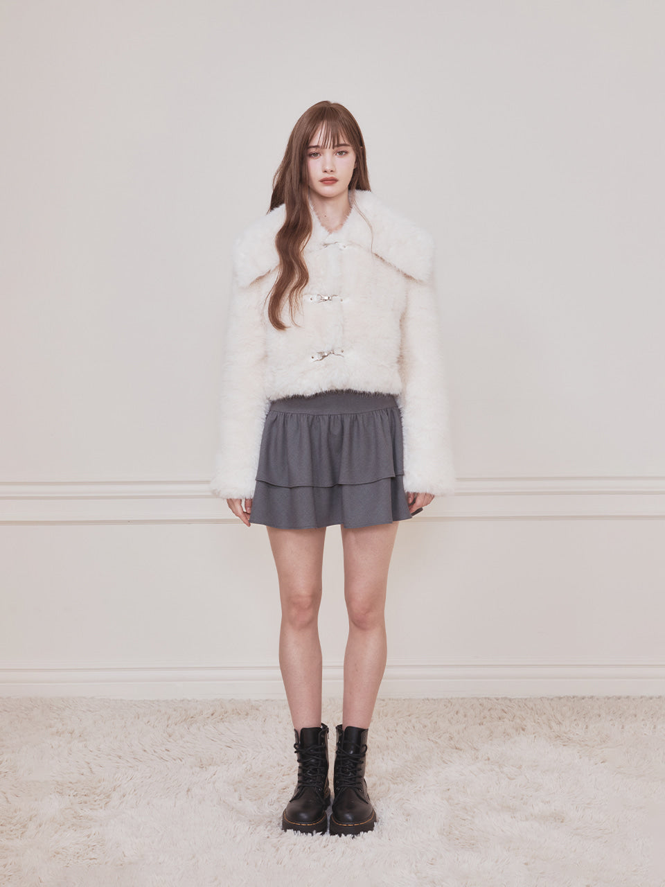 Bebe Sailor Fur Jacket IVORY