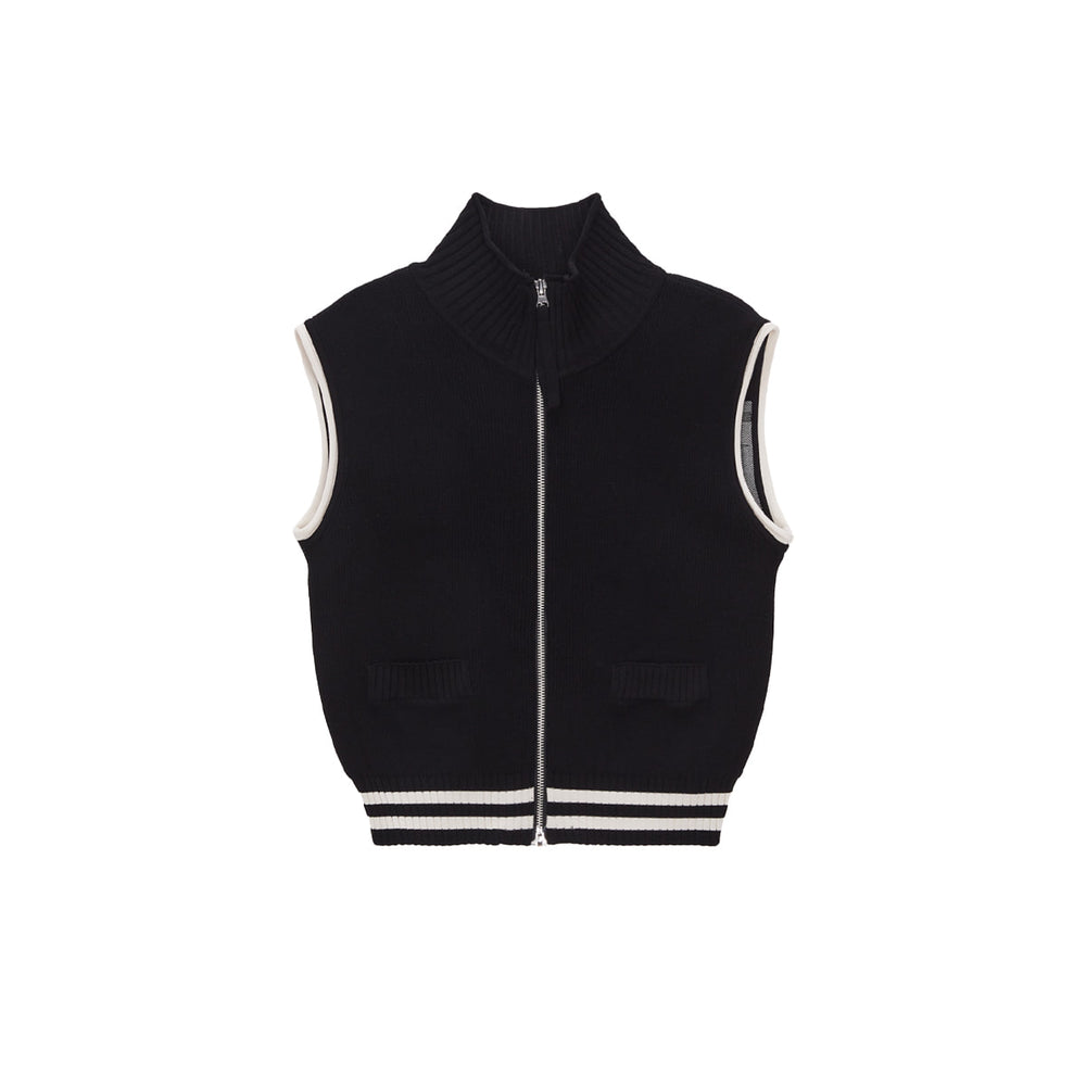 
                  
                    MATIN KIM SPELL POINT STRIPE KNIT VEST IN BLACK
                  
                