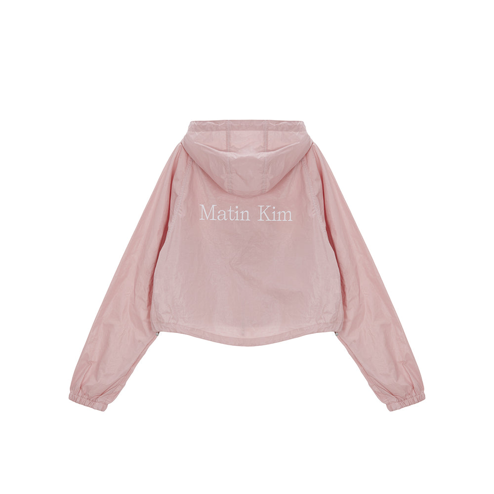 
                  
                    MATIN KIM CROP HOODY COATING JUMPER IN PINK
                  
                