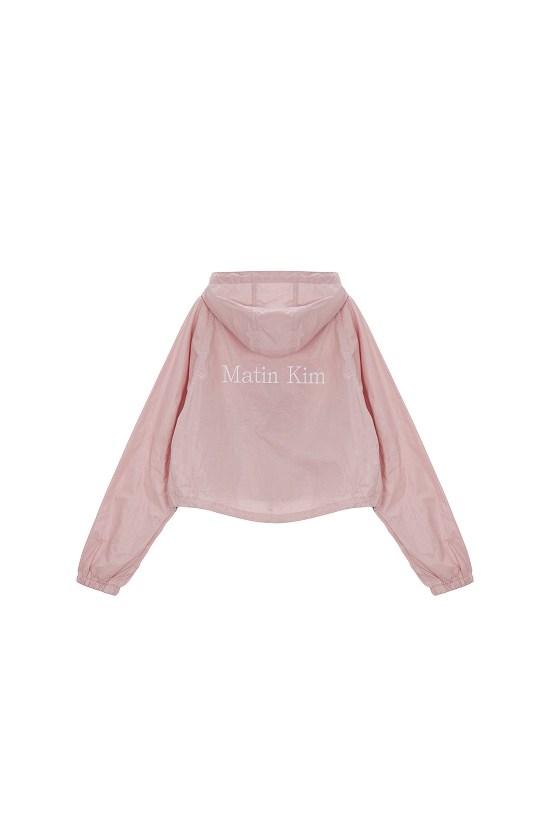 MATIN KIM CROP HOODY COATING JUMPER IN PINK