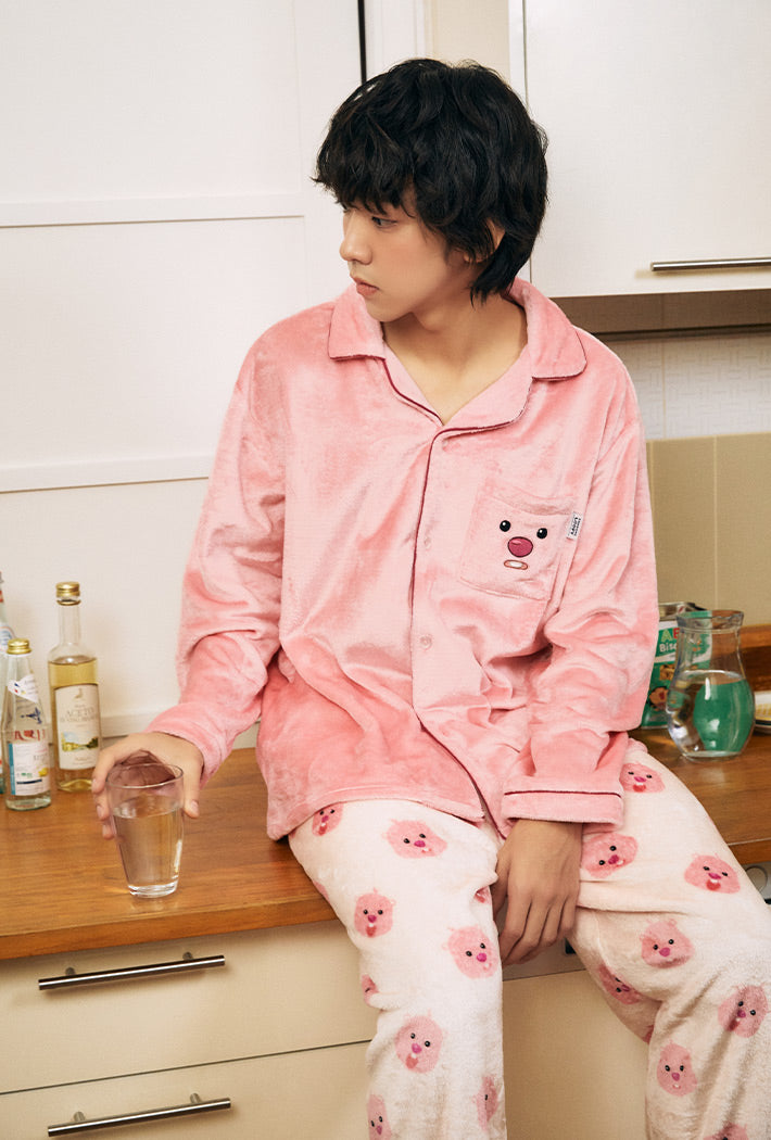 【IN STOCK】SPAO x LOOPY Sleep Pajamas Pink