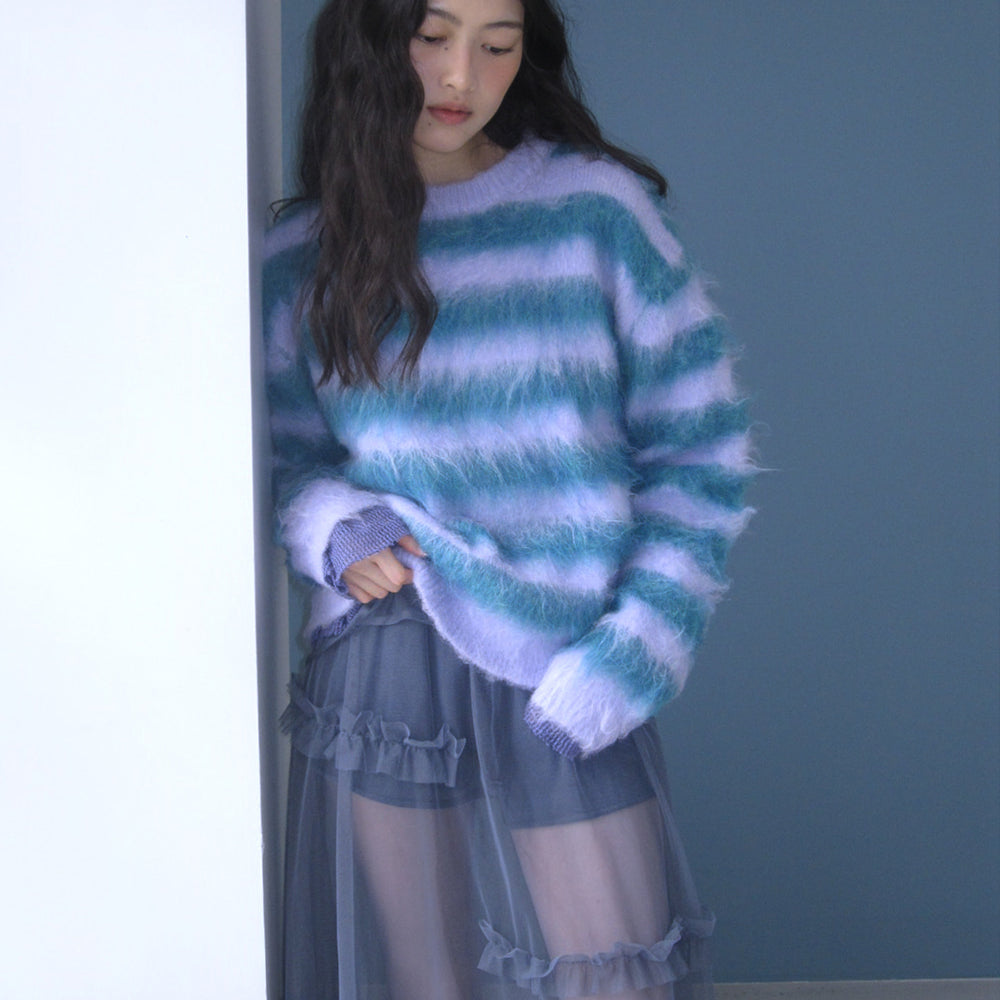 
                  
                    ROCKFISH STRIPE SHAGGY KNIT PULLOVER
                  
                