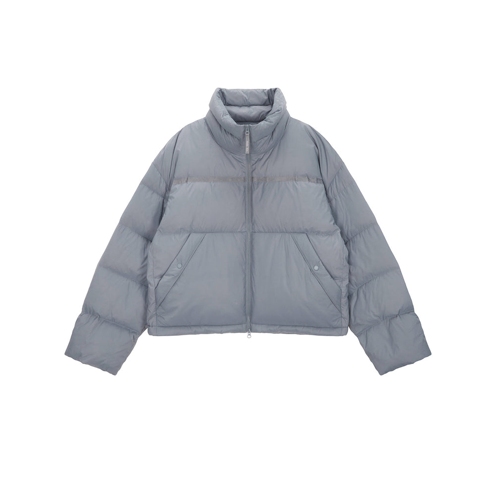 MATIN KIM LOGO TAPING PUFFER DOWN JUMPER FOR MEN IN GREY