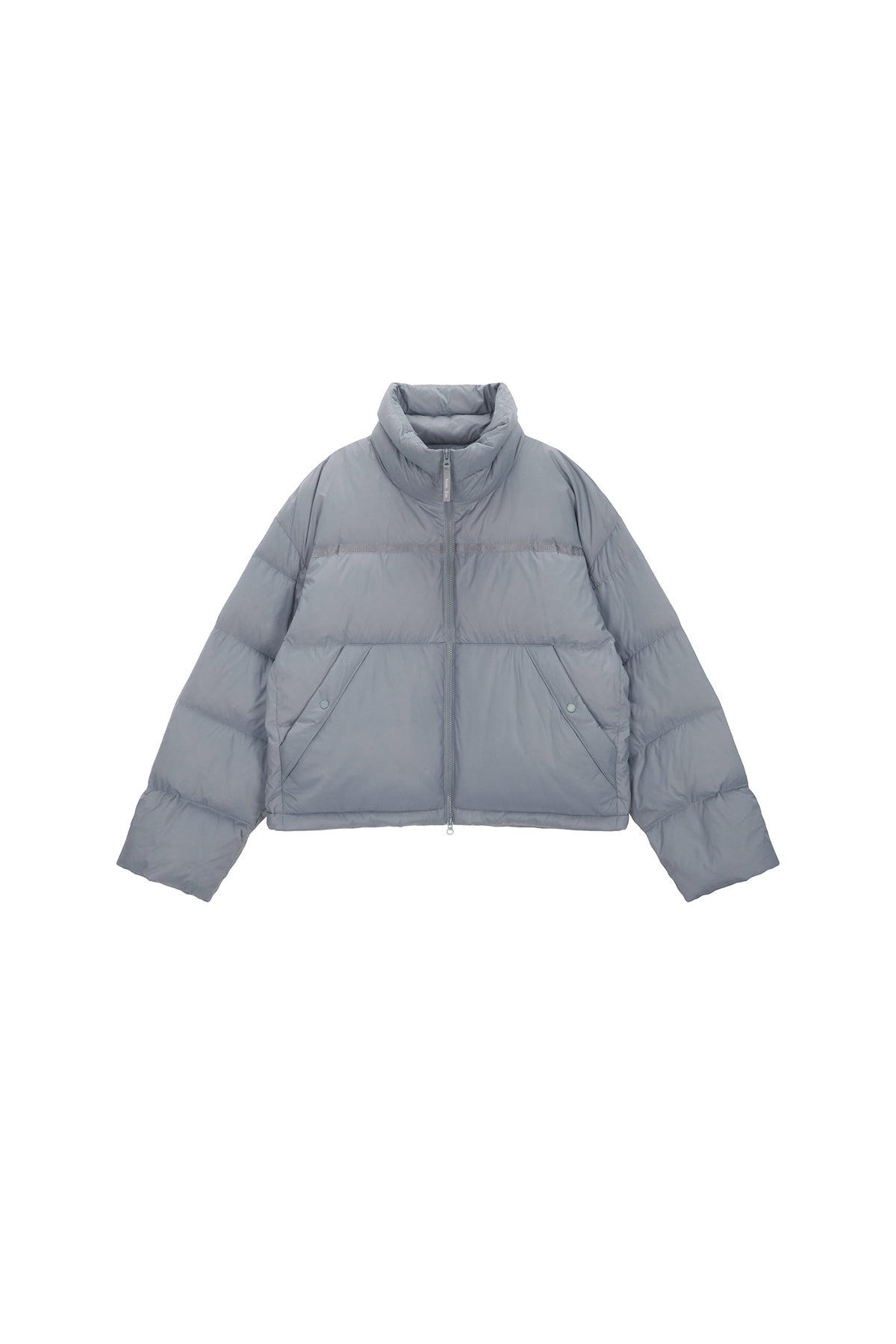 MATIN KIM LOGO TAPING PUFFER DOWN JUMPER FOR MEN IN GREY