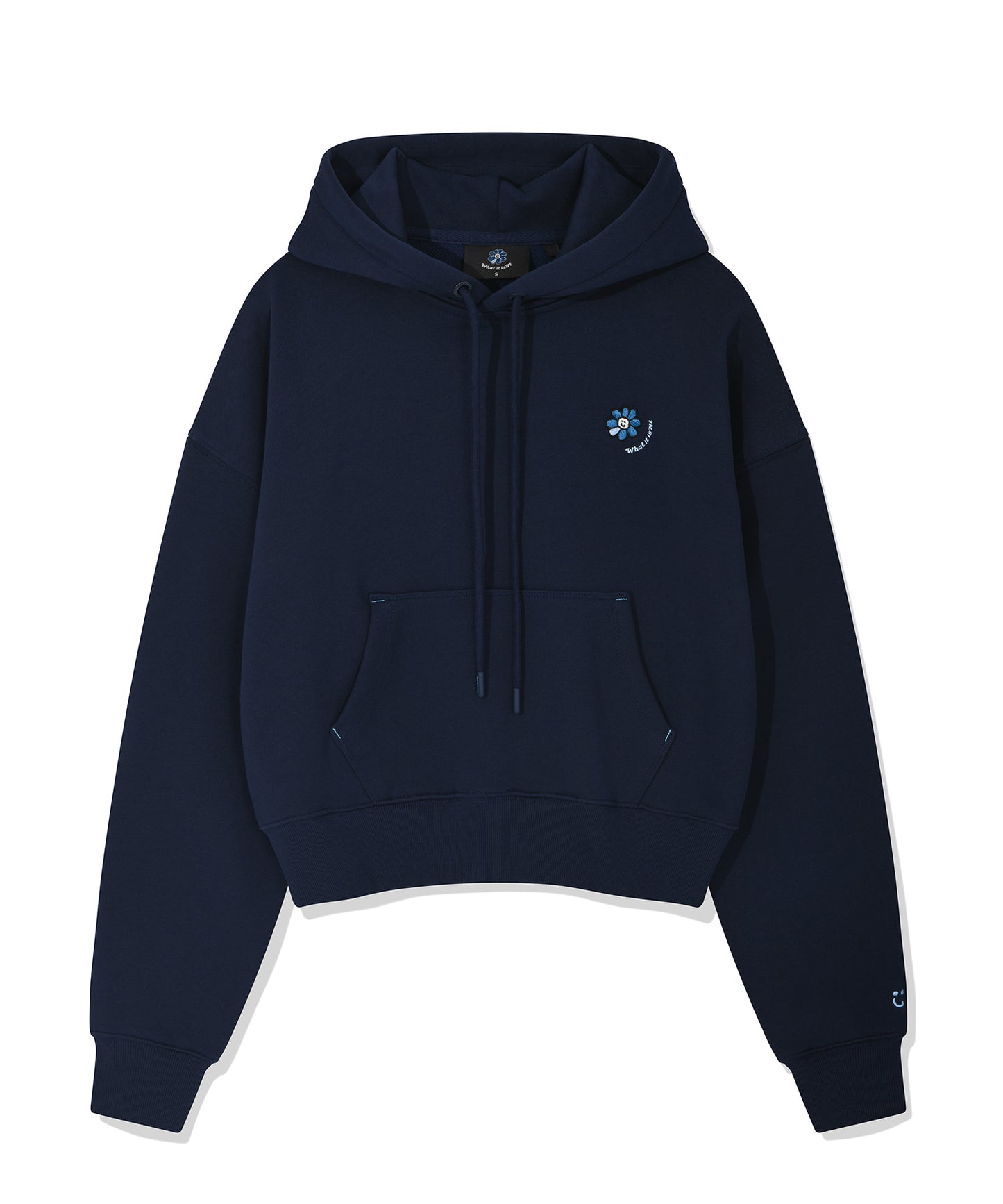 Flory Wappen Crop Hood Navy