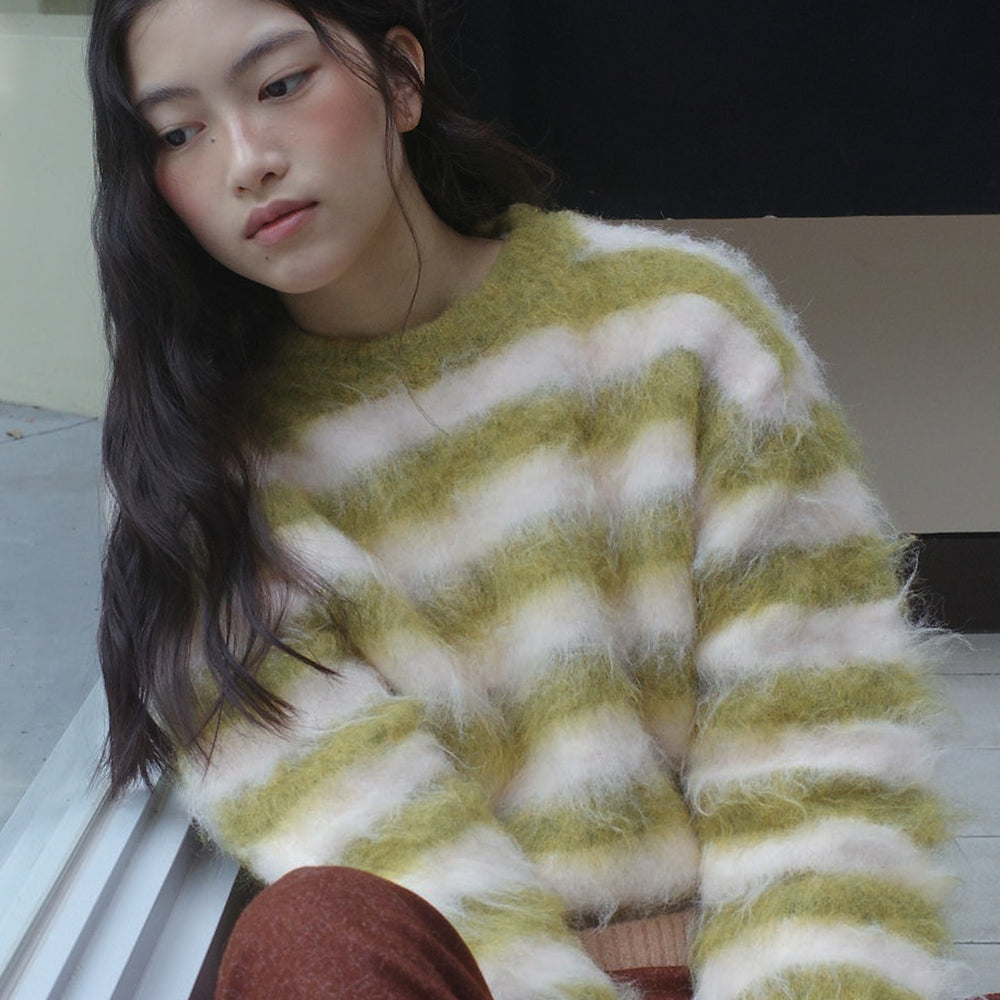 
                  
                    ROCKFISH STRIPE SHAGGY KNIT PULLOVER
                  
                