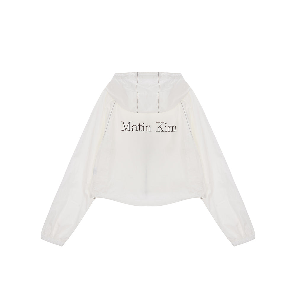 
                  
                    MATIN KIM CROP HOODY COATING JUMPER IN IVORY
                  
                