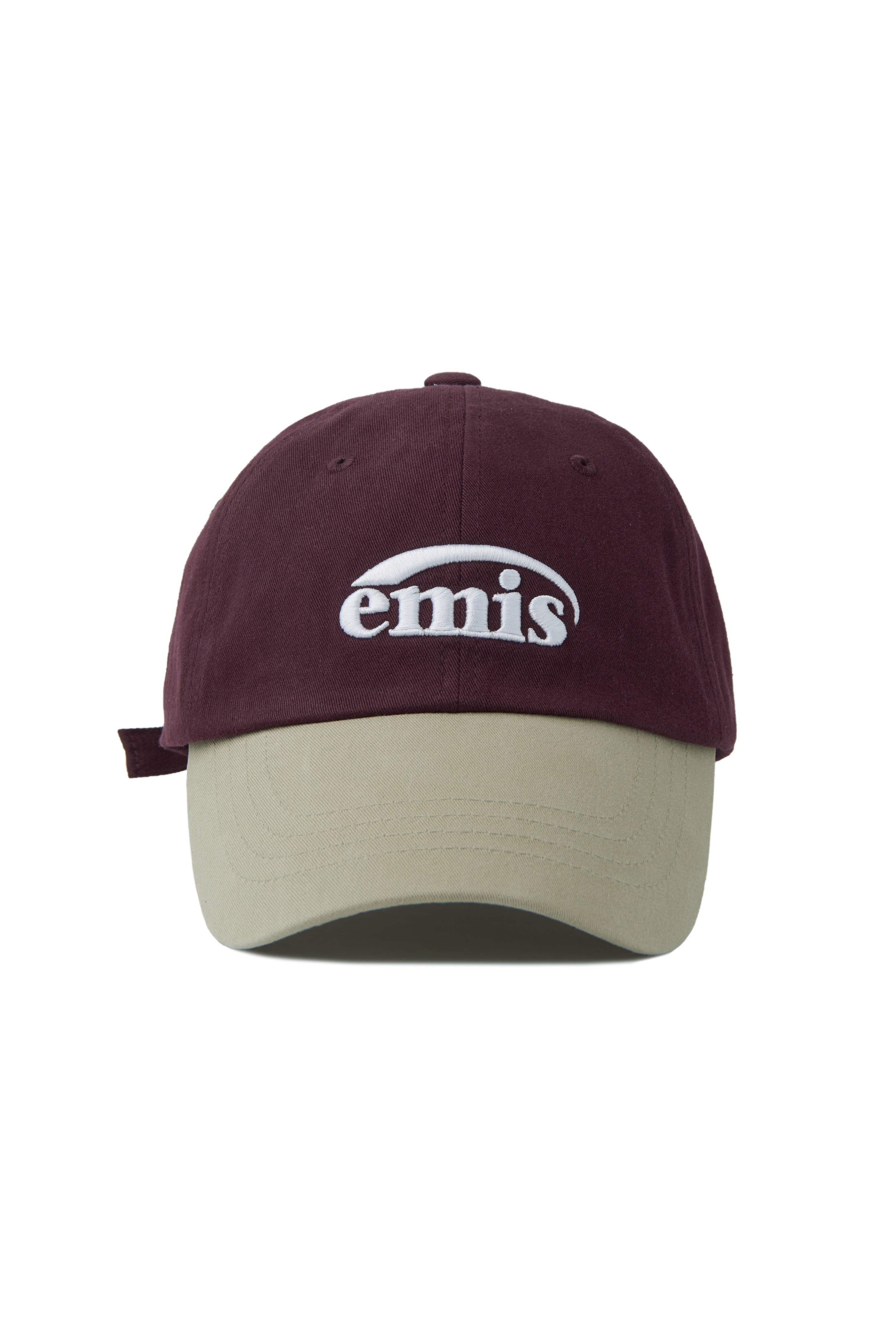【IN STOCK】EMIS NEW LOGO MIX BALL CAP-BEIGE/WINE