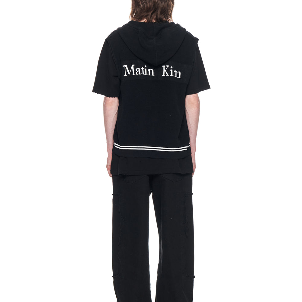 
                  
                    MATIN KIM HOODY LOGO KNIT VEST FOR MEN IN BLACK
                  
                