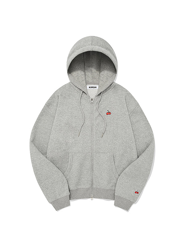 KIRSH SMALL CHERRY REGULAR FIT HOODIE ZIP UP MELANGE GRAY