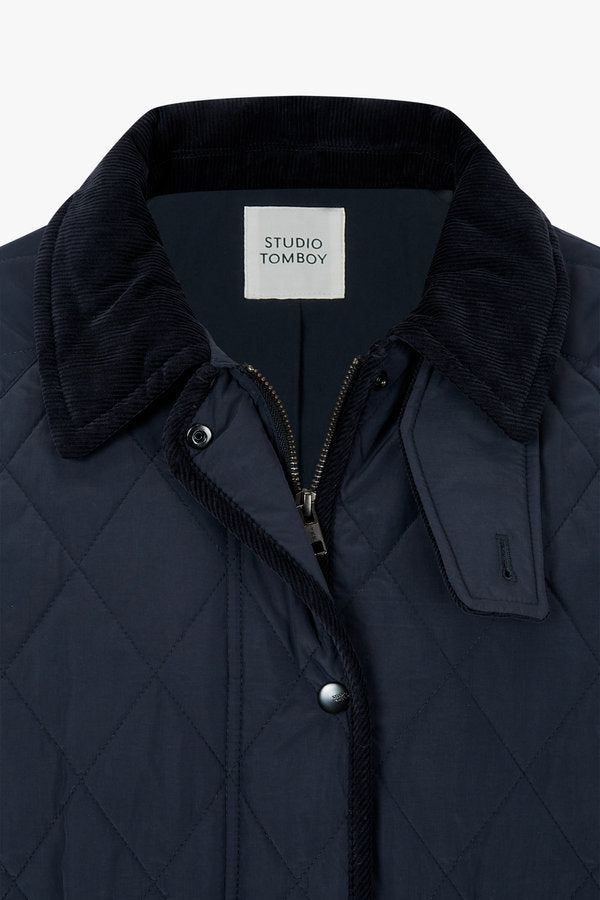 
                  
                    STUDIO TOMBOY Corduroy Collar Quilted Jumper Navy
                  
                