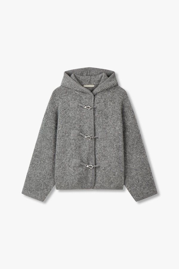 VOV Ring Closure Alpaca Knit Jacket Melange Grey