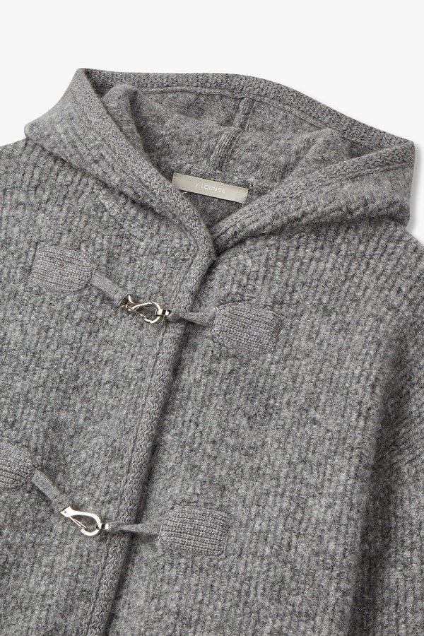 VOV Ring Closure Alpaca Knit Jacket Melange Grey