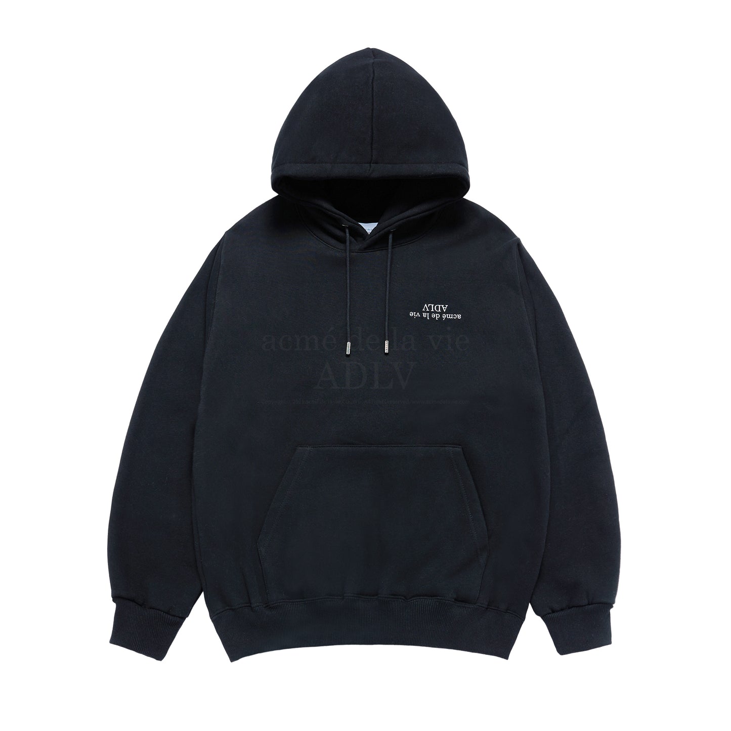 ADLV UPSIDE DOWN LOGO NAPPING ZURRY HOODIE BLACK