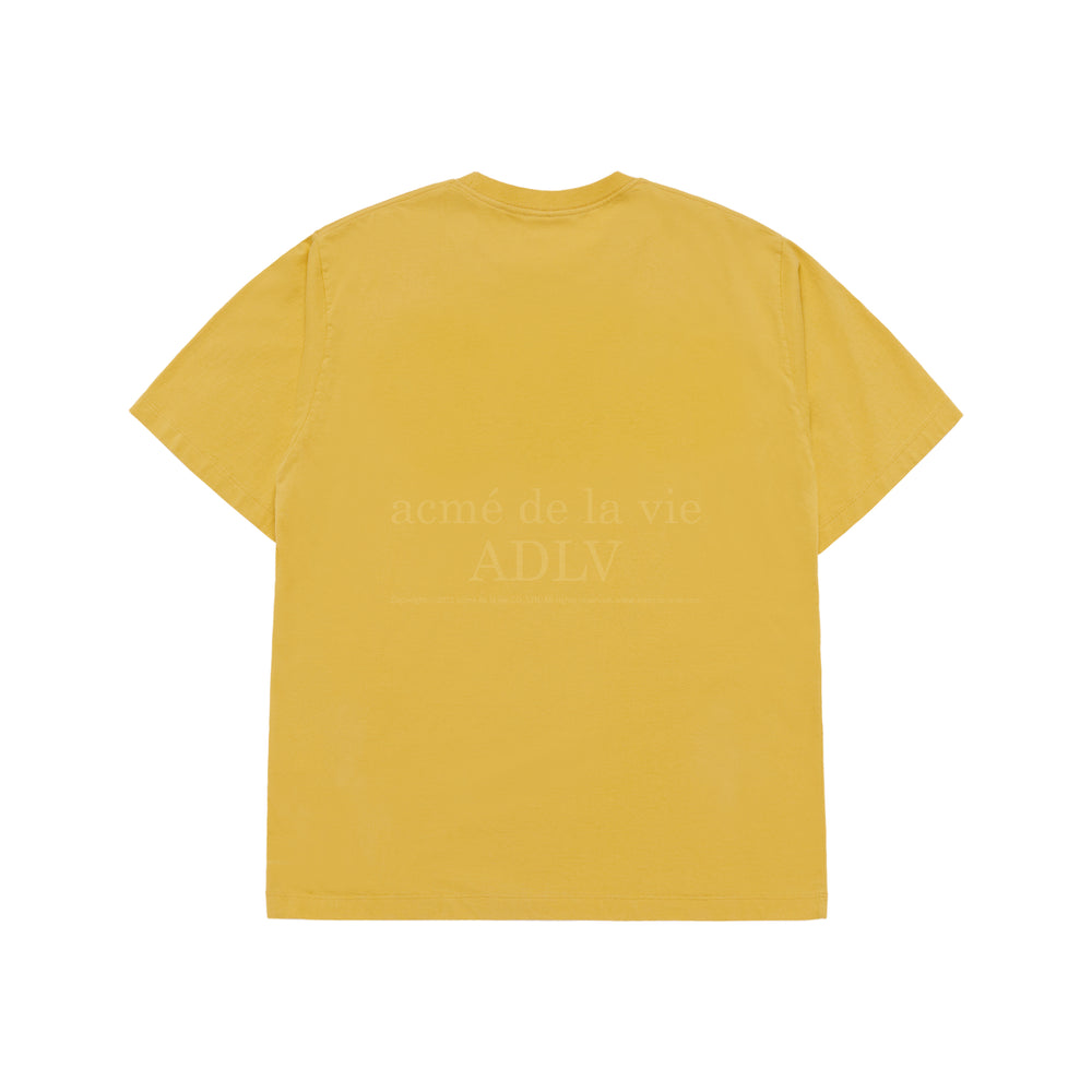 ADLV LETTERING RABBIT SHORT SLEEVE T-SHIRT MUSTARD