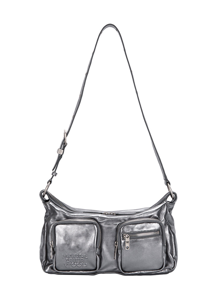 
                  
                    MARGESHERWOOD OUTPOCKET HOBO_metallic grey foiled plain
                  
                