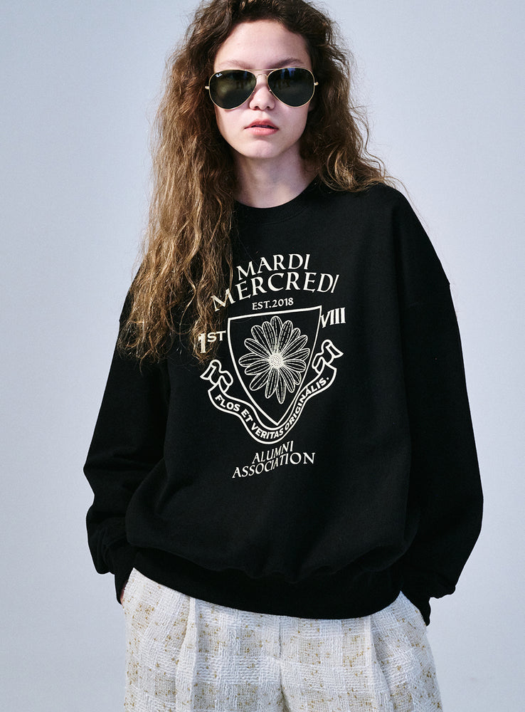 MARDI SWEATSHIRT ALUMNI EMBLEM_BLACK CREAM