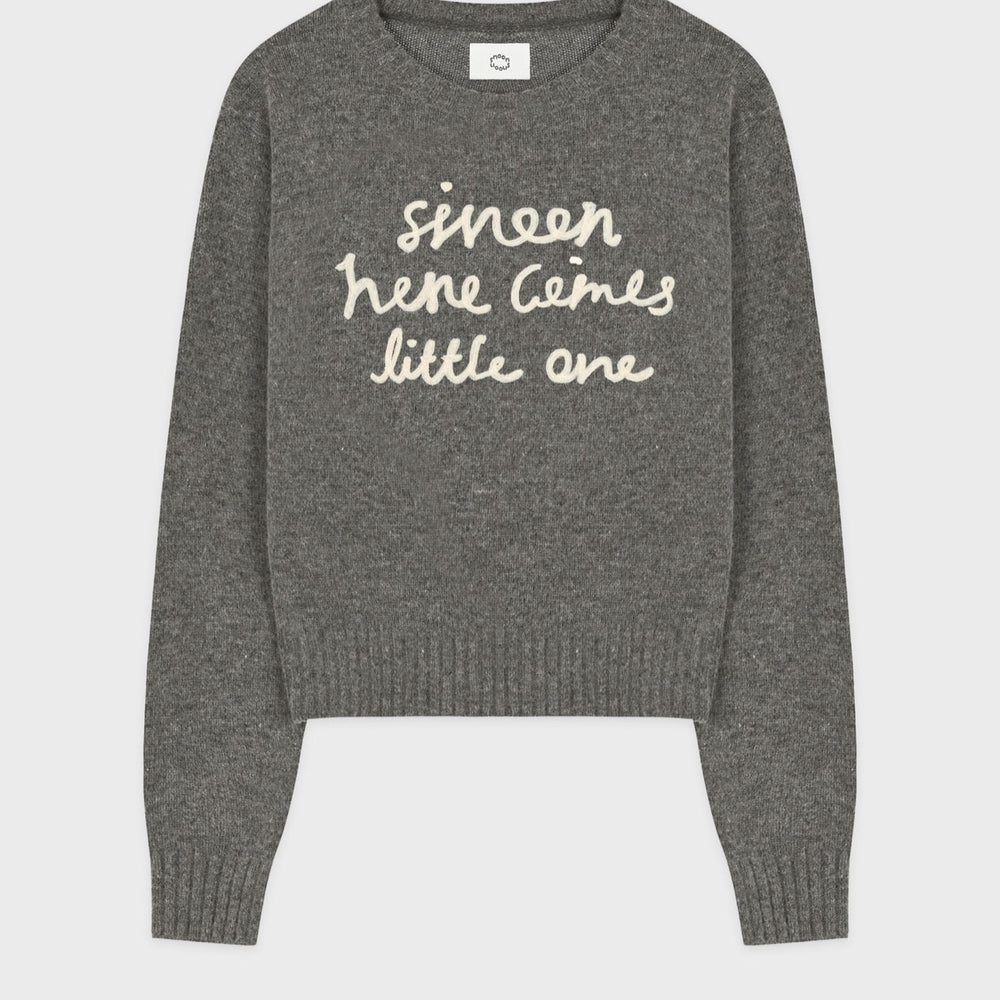 Sinoon Lettering Pullover Knit (Melange Grey)