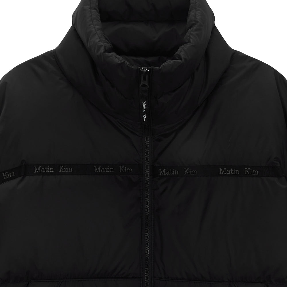 
                  
                    MATIN KIM LOGO TAPING PUFFER DOWN JUMPER FOR MEN IN BLACK
                  
                