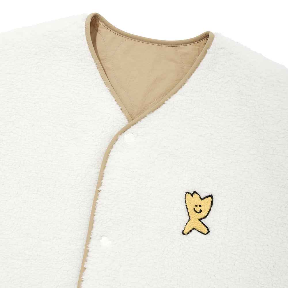 
                  
                    Quilted Fleece Reversible Jumper Cream
                  
                