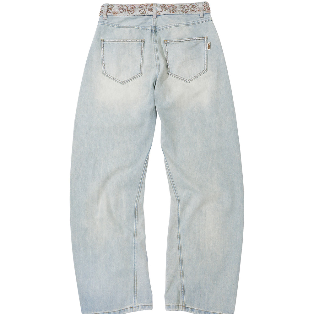 
                      
                        SCULPTOR Beaded Waist Denim Pants Ice Blue
                      
                    