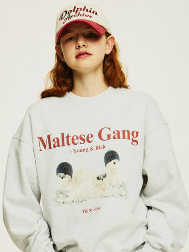 WAIKEI Maltese Gang Sweatshirts MELANGE WHITE