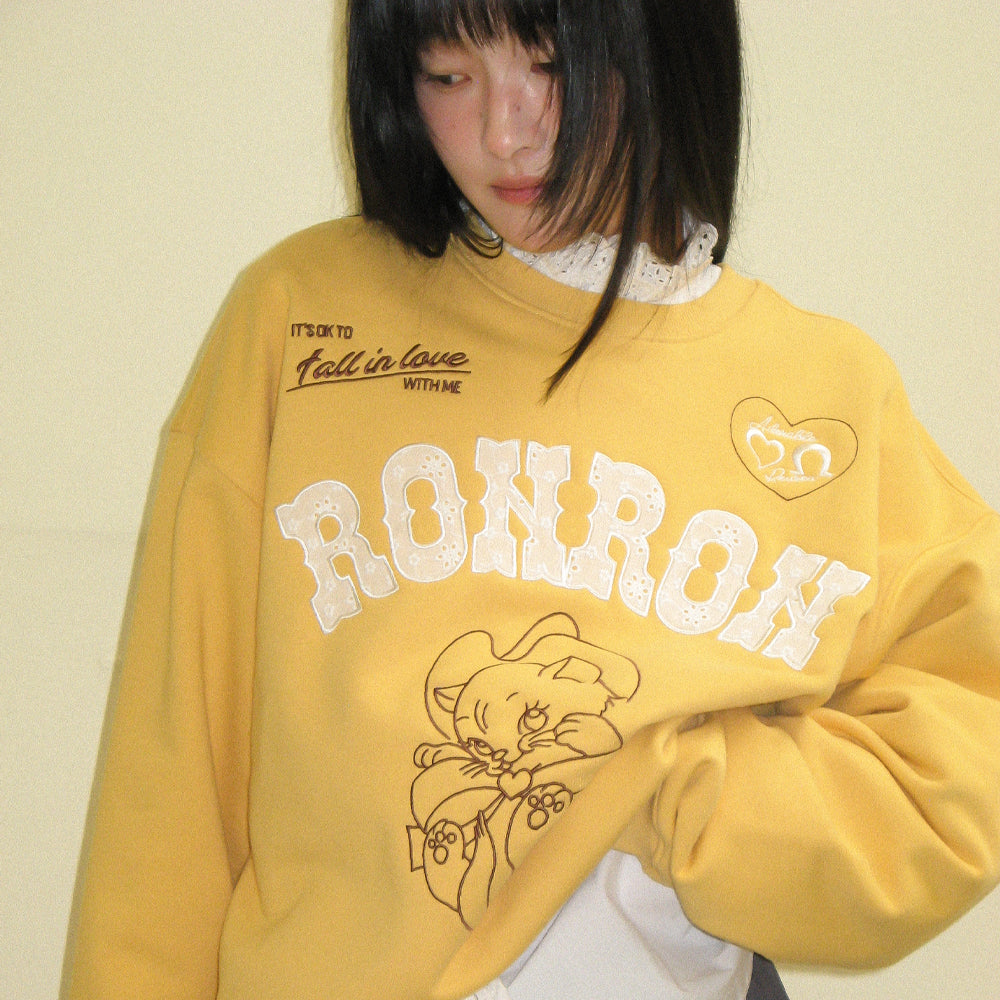 
                  
                    RONRON WESTERN CAT LACE PATCH SWEATSHIRT MUSTARD
                  
                