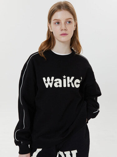 WAIKEI Piping Star Logo Sweatshirts BLACK