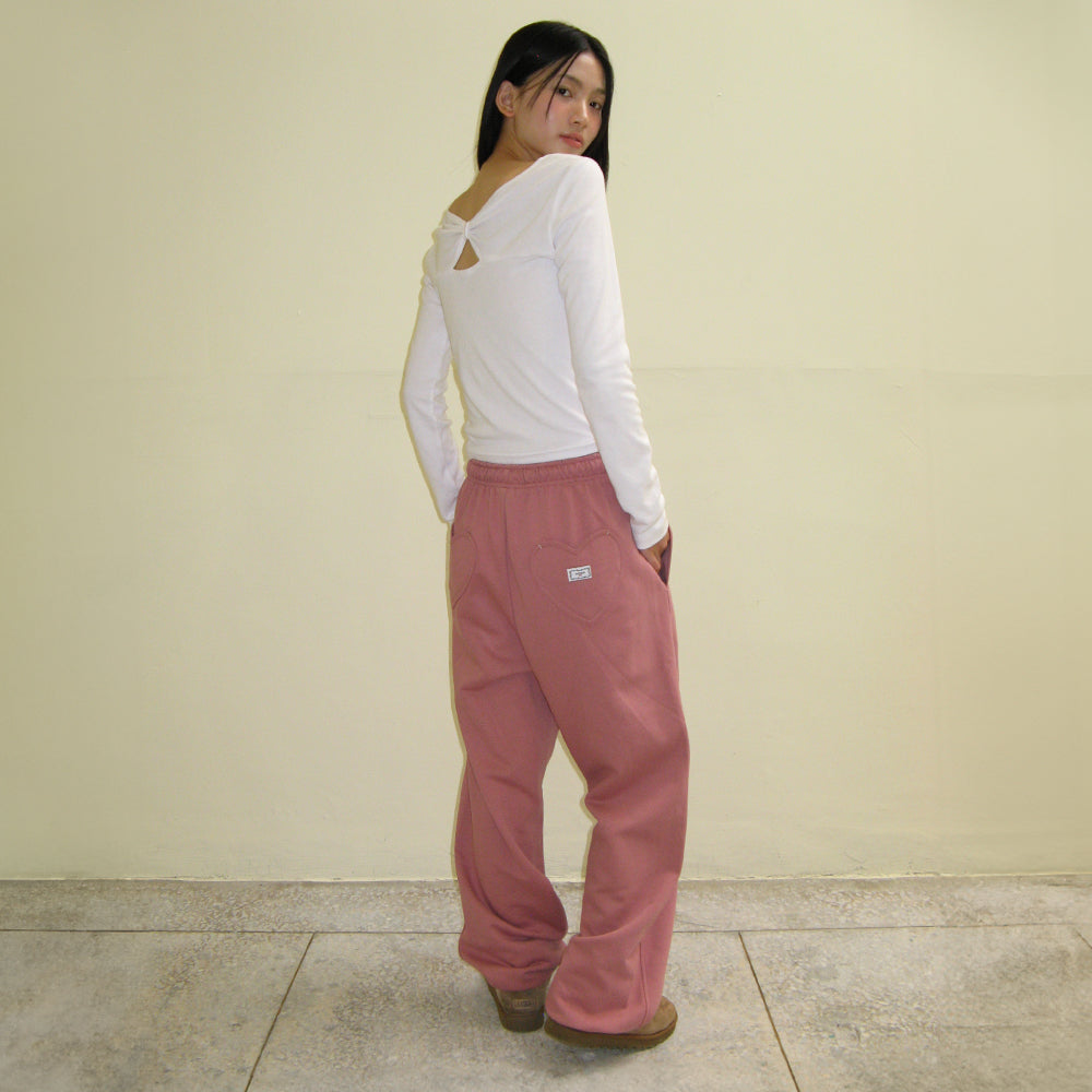 
                  
                    RONRON BACK HEART STITCH POCKET SWEAT JOGGER PANTS DUSTY PINK
                  
                