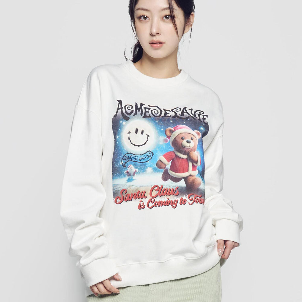 ADLV RUNNING SANTA BEAR SWEATSHIRT CREAM