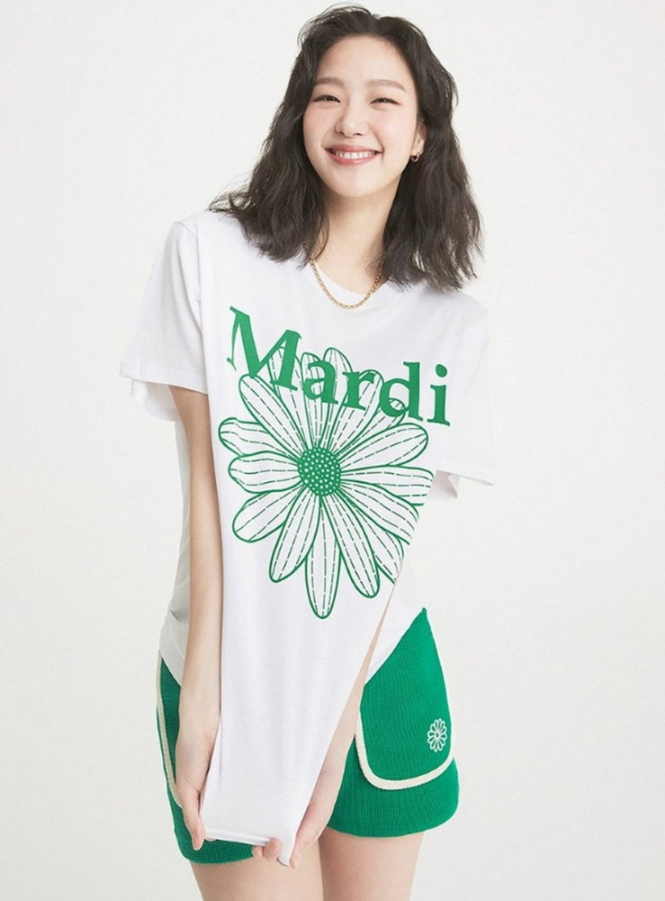 【IN STOCK】MARDI TSHIRT FLOWERMARDI_WHITE GREEN