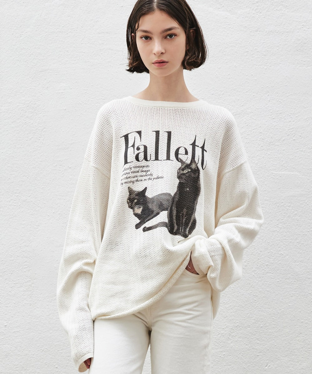 FALLETT Deuce Nero Long Sleeve Knit Ivory